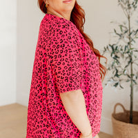 Essential Blouse in Hot Pink Leopard