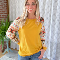 Daydreamer Aztec Top in Mustard