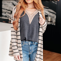 Weekend Adventure Striped Longline Cardigan