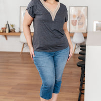It's Elemental Lace Trim V-Neck Top