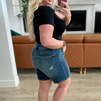 Jessica High Rise Control Top Vintage Wash Cuffed Shorts