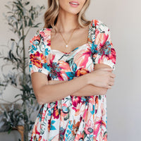 Let Me Frolic Balloon Sleeve Floral Dress