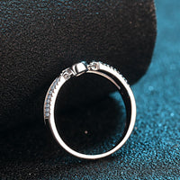 Moissanite Cutout Rhodium-Plated Ring