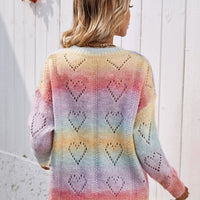 Tie-Dye V-Neck Drop Shoulder Pullover Sweater