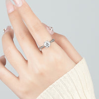 1 Carat Moissanite Adjustable 6-Prong Ring