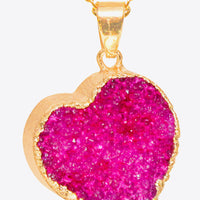 Contrast Heart Druzy Pendant