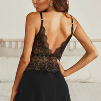 Lace Mesh Open Back Babydoll
