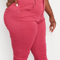 Zenana Walk the Line Full Size High Rise Skinny Jeans in Rose