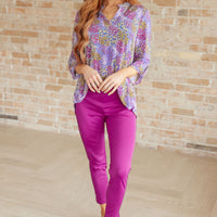 Magic Ankle Crop Skinny Pants in Spring Magenta