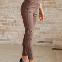 Magic Ankle Crop Skinny Pants in Dark Brown