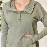 Culture Code Full Size Half Button Hoodie