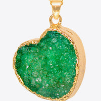 Contrast Heart Druzy Pendant