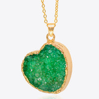 Contrast Heart Druzy Pendant