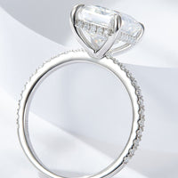 Emerald Cut 4 Carat Moissanite Side Stone Ring