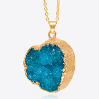 Contrast Heart Druzy Pendant