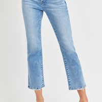 RISEN Full Size Low Rise Crop Slim Straight Jeans