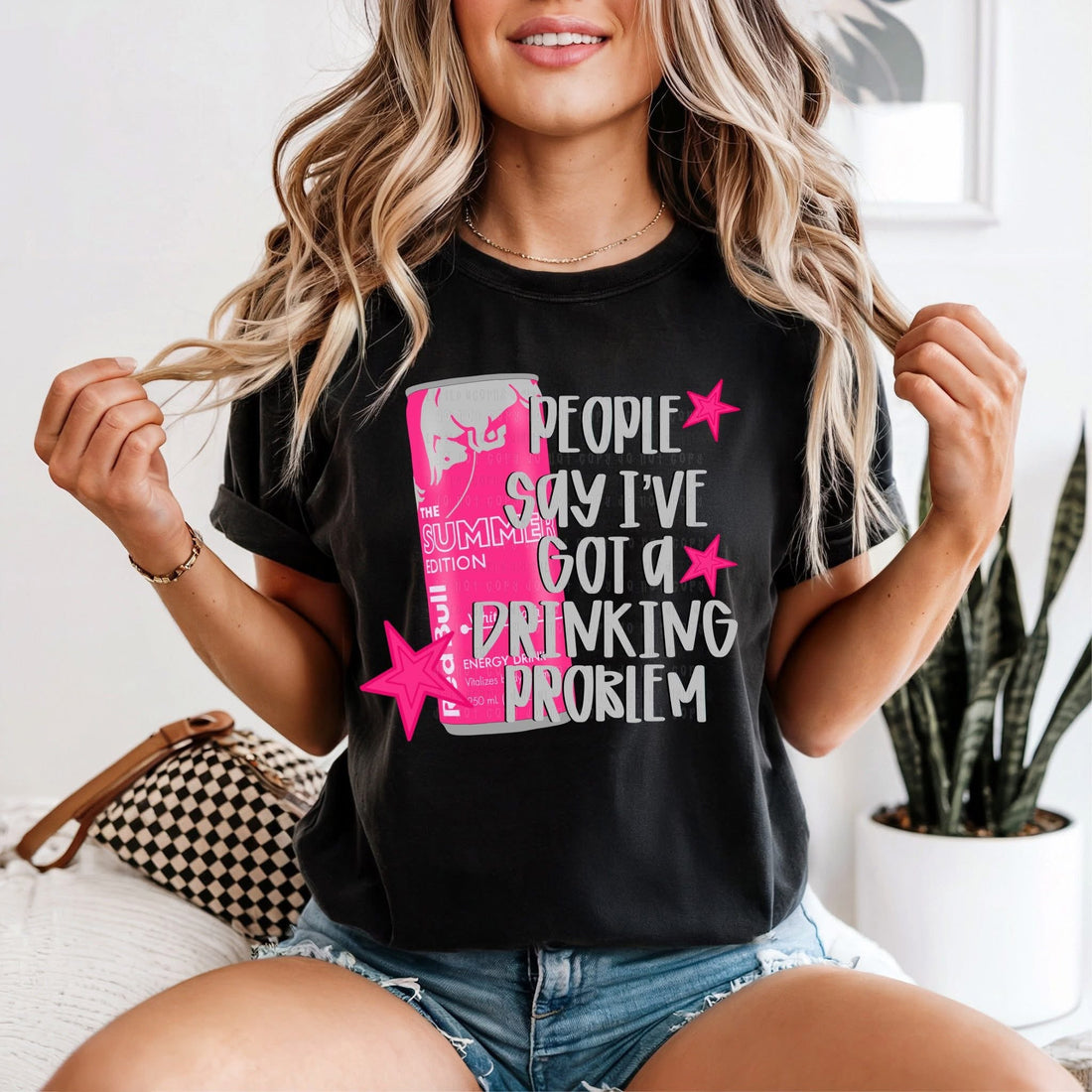 Drinkin Problem Pink Bull Tshirt