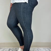 Black Denim Leggings w/ Butt Pockets