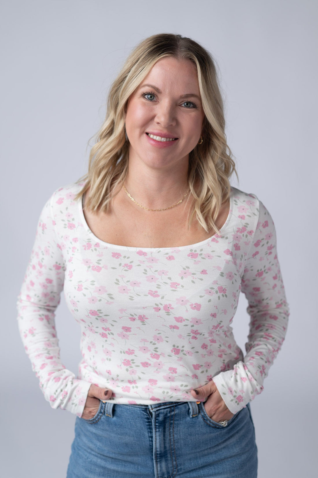 IN STOCK Alyssa Long Sleeve Top - Pretty in Pink Floral