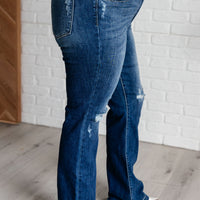 Mila Mid Rise Distressed Bootcut Jeans