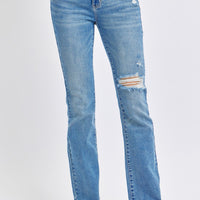 Judy Blue Full Size Mid Rise Destroyed Hem Distressed Jeans