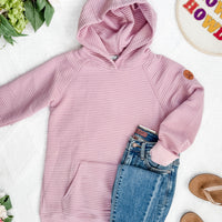 IN STOCK Tatum Textured Pullover Hoodie - Rose