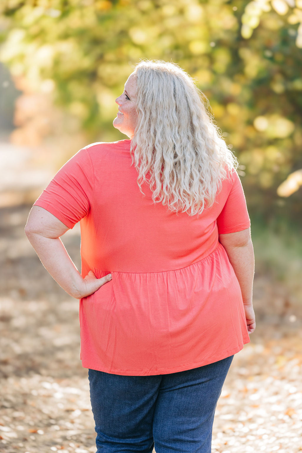 IN STOCK Sarah Ruffle Short Sleeve - Deep Coral | Women&