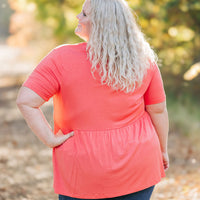 IN STOCK Sarah Ruffle Short Sleeve - Deep Coral | Women's Top