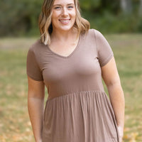 IN STOCK Sarah Ruffle Short Sleeve - Mocha | Women's Top FINAL SALE