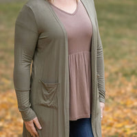 IN STOCK Classic Cardigan - Olive FINAL SALE