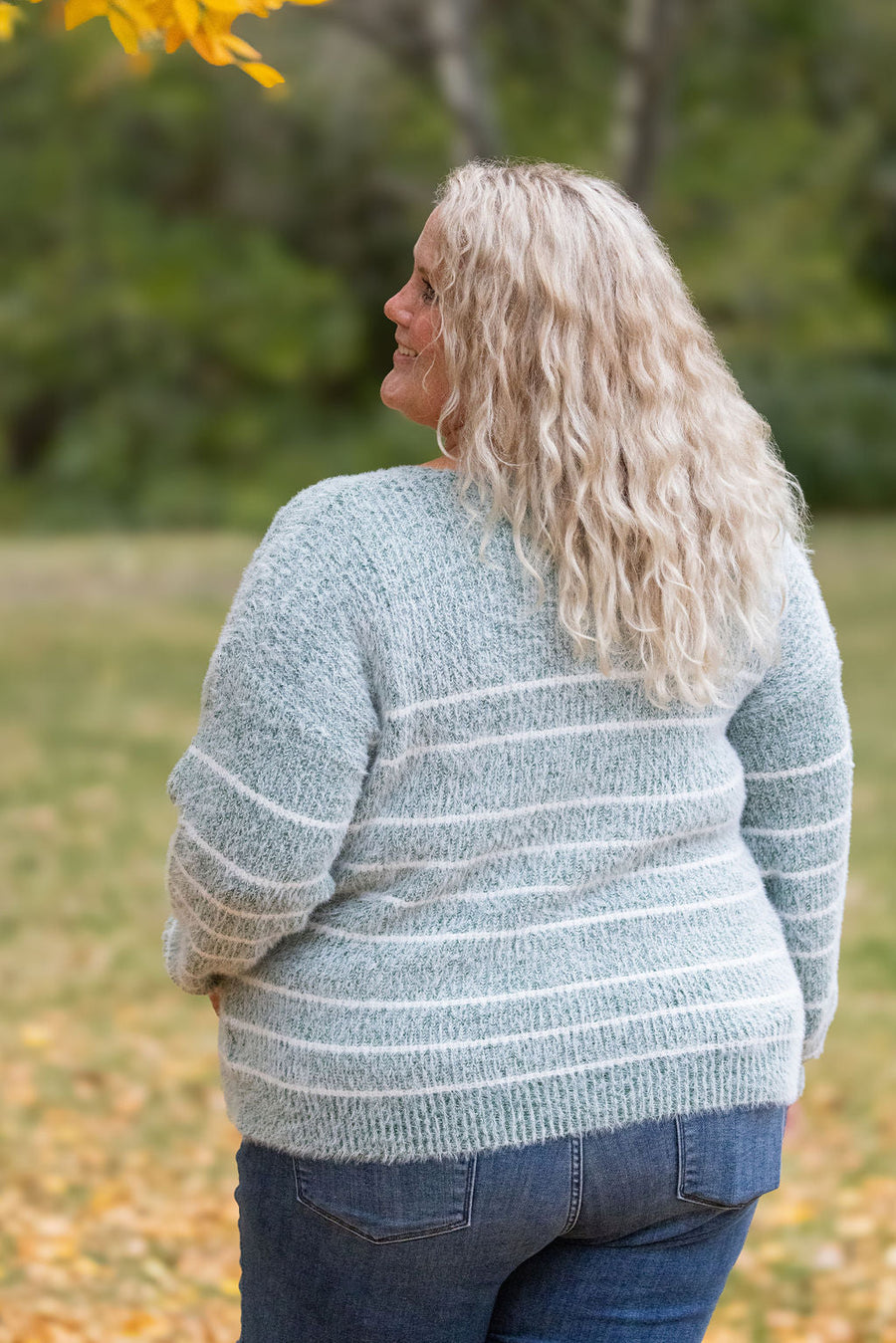 IN STOCK Cozy Striped Sweater - Green