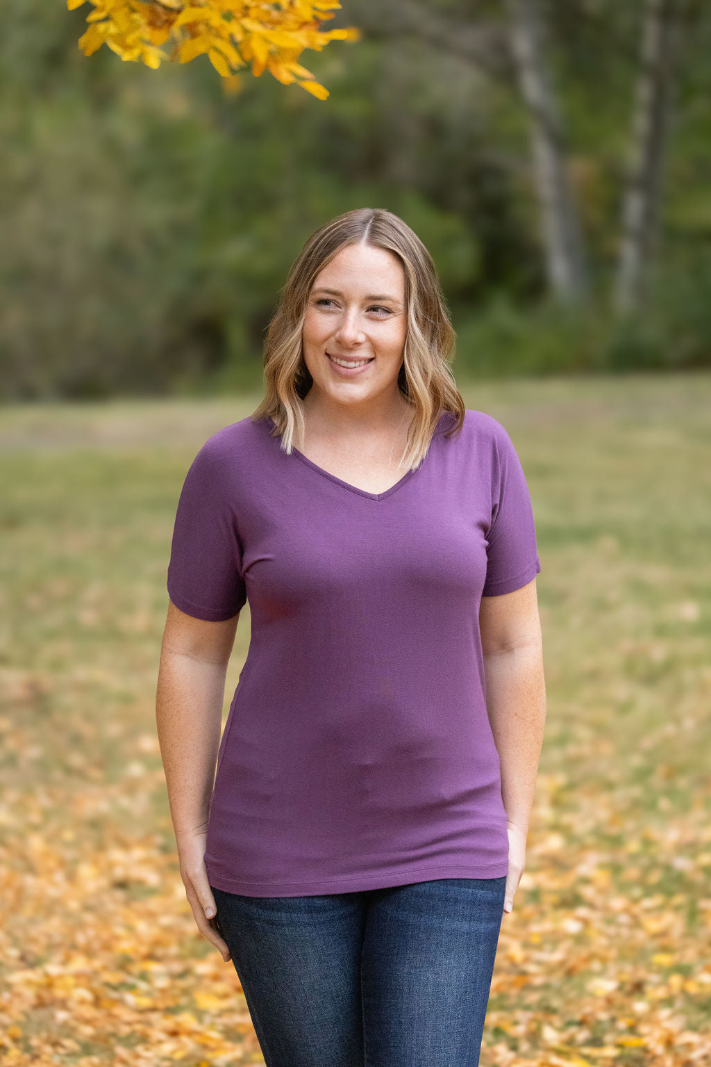 IN STOCK Chloe Cozy Tee - Purple | Women&