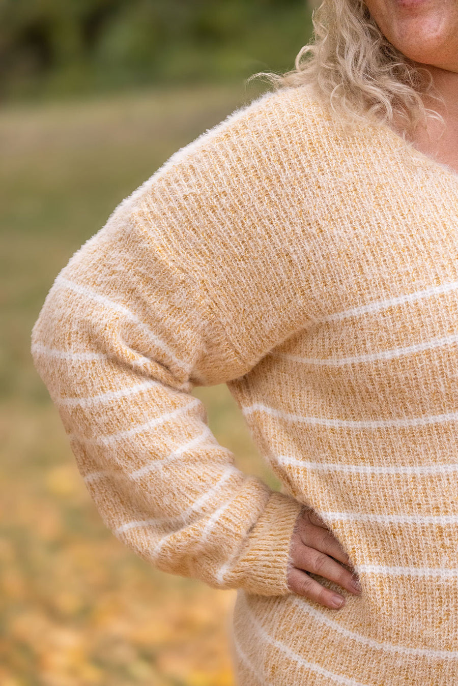 IN STOCK Cozy Striped Sweater - Mustard FINAL SALE