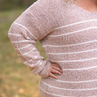 IN STOCK Cozy Striped Sweater - Rust FINAL SALE