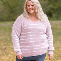 IN STOCK Cozy Striped Sweater - Mauve