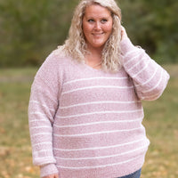 IN STOCK Cozy Striped Sweater - Mauve