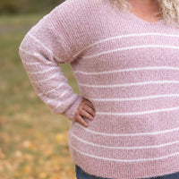 IN STOCK Cozy Striped Sweater - Mauve