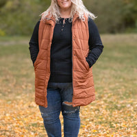 IN STOCK Harlow Long Vest - Cinnamon