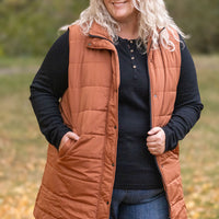 IN STOCK Harlow Long Vest - Cinnamon