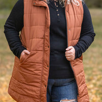 IN STOCK Harlow Long Vest - Cinnamon