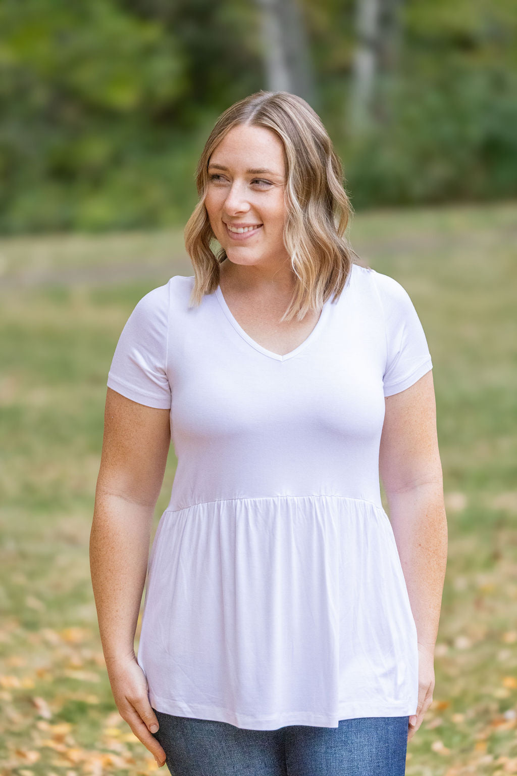 IN STOCK Sarah Ruffle Short Sleeve - White | Women&