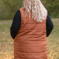 IN STOCK Harlow Long Vest - Cinnamon