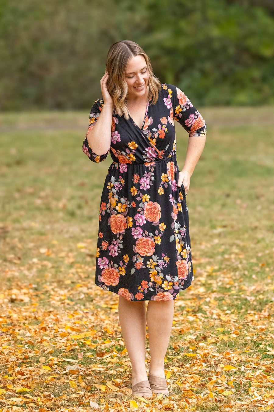 IN STOCK Taylor Dress - Black Floral Mix FINAL SALE