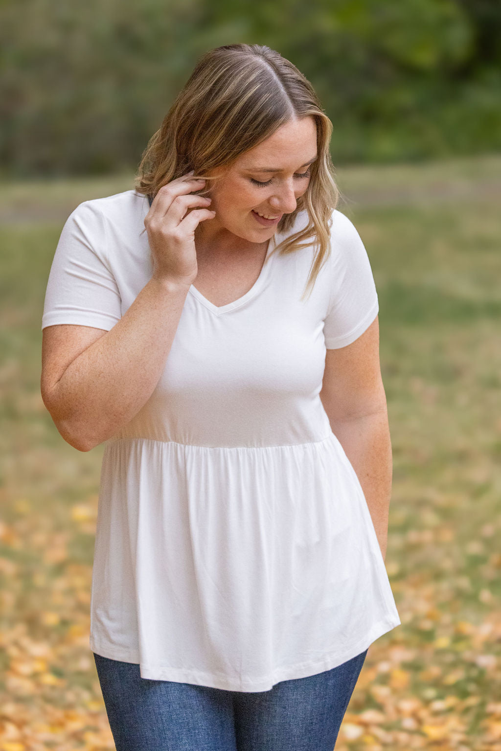 IN STOCK Sarah Ruffle Short Sleeve - Ivory | Women&