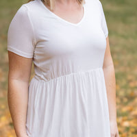 IN STOCK Sarah Ruffle Short Sleeve - Ivory | Women's Top