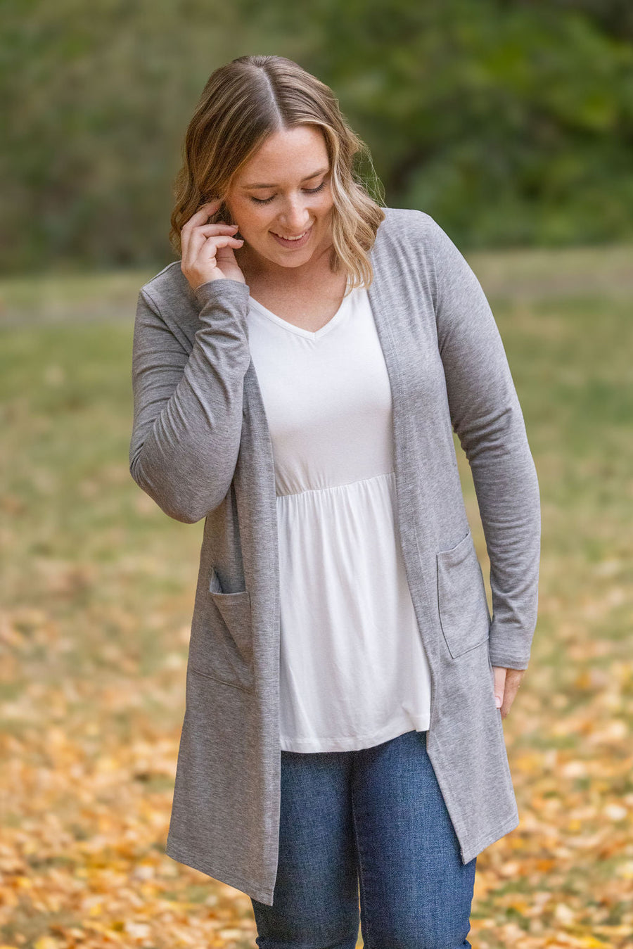 IN STOCK Classic Cardigan - Light Grey FINAL SALE