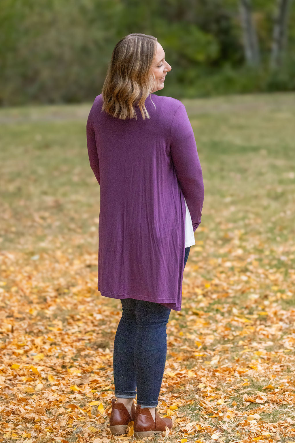 IN STOCK Classic Cardigan - Purple FINAL SALE