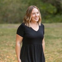 IN STOCK Sarah Ruffle Short Sleeve - Black | Women's Top