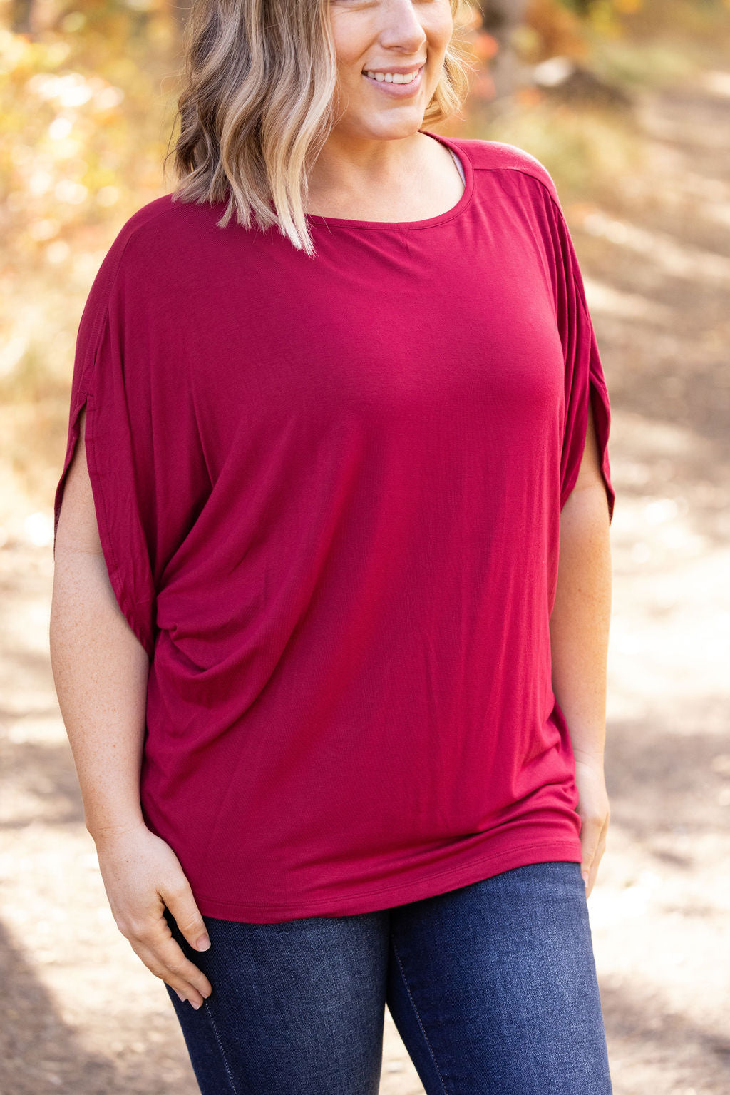 IN STOCK Darcy Dolman Top - Burgundy | Women&