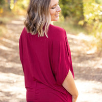 IN STOCK Darcy Dolman Top - Burgundy | Women's Flowy Top FINAL SALE